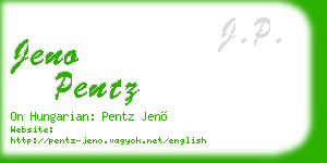 jeno pentz business card
